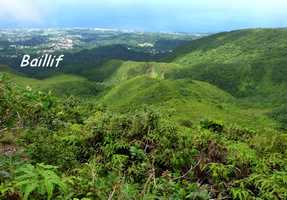 vue sur baillif, soufri�re, guadeloupe